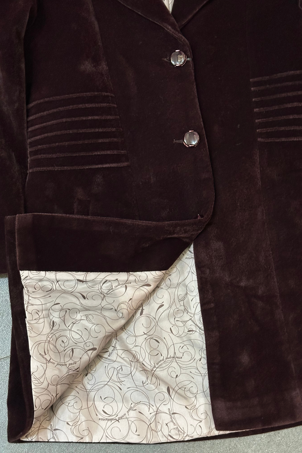 VELVET FAUX-FUR OVERCOAT WINE