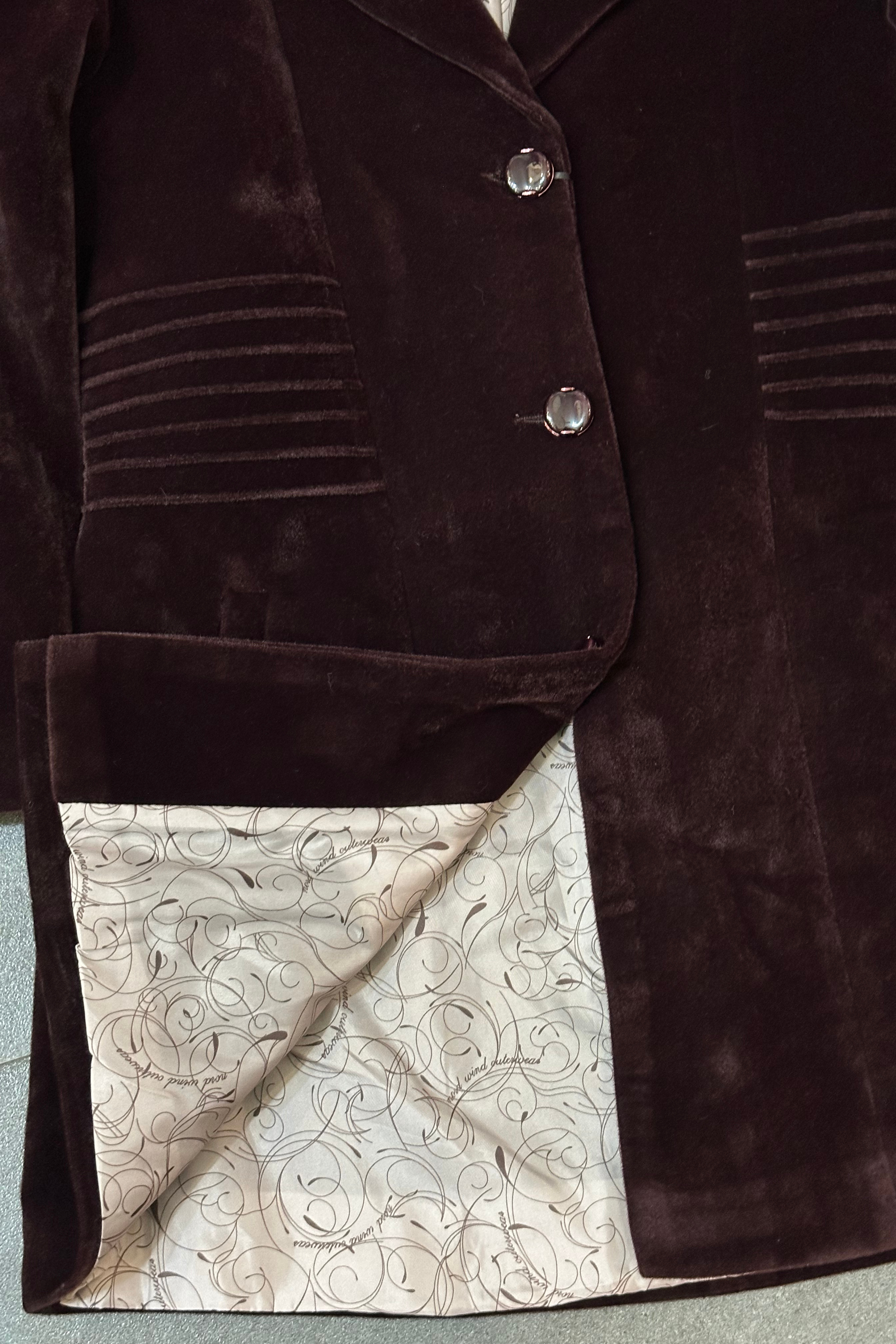 VELVET FAUX-FUR OVERCOAT WINE