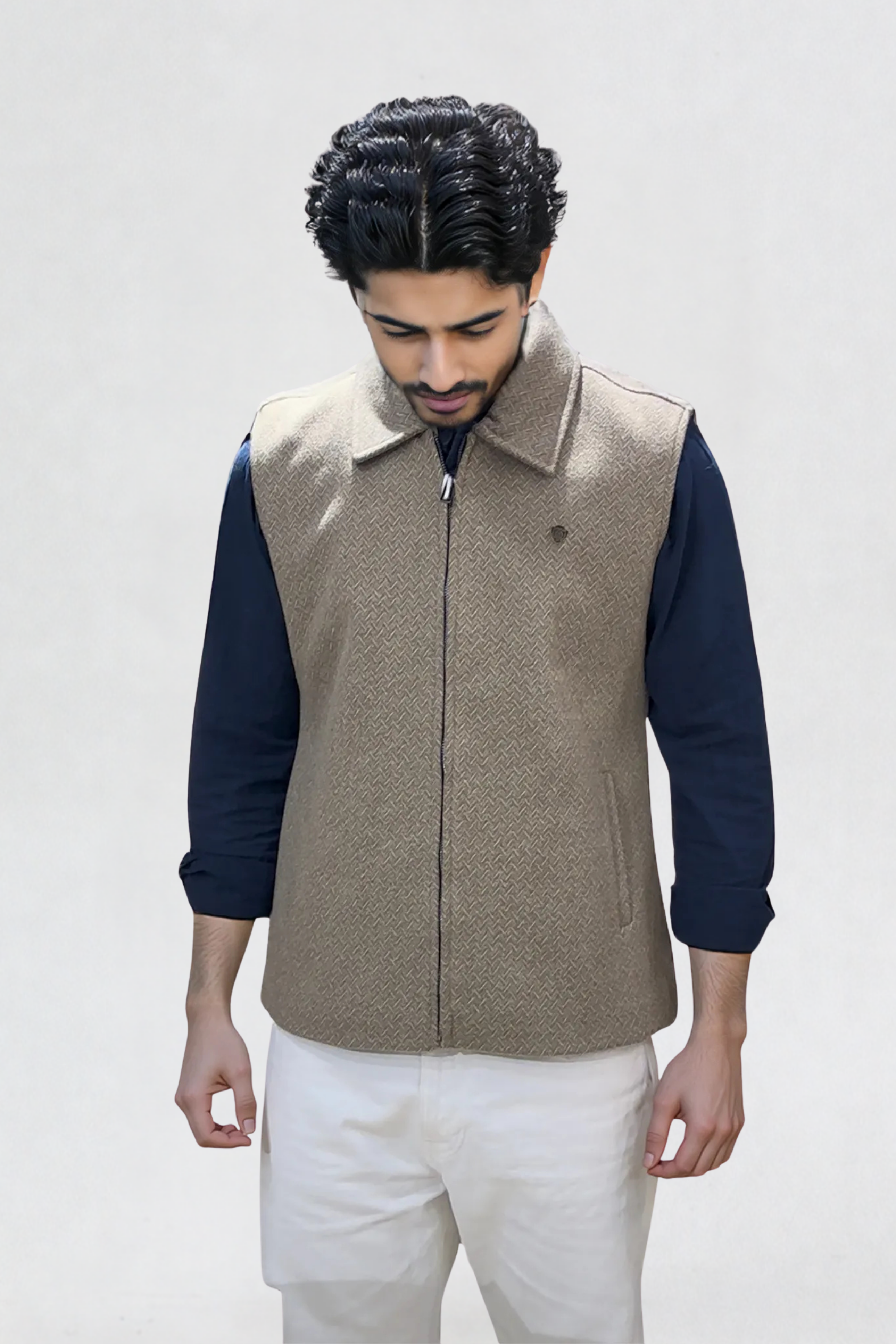 JACQUARD VEST JACKET MOUSE