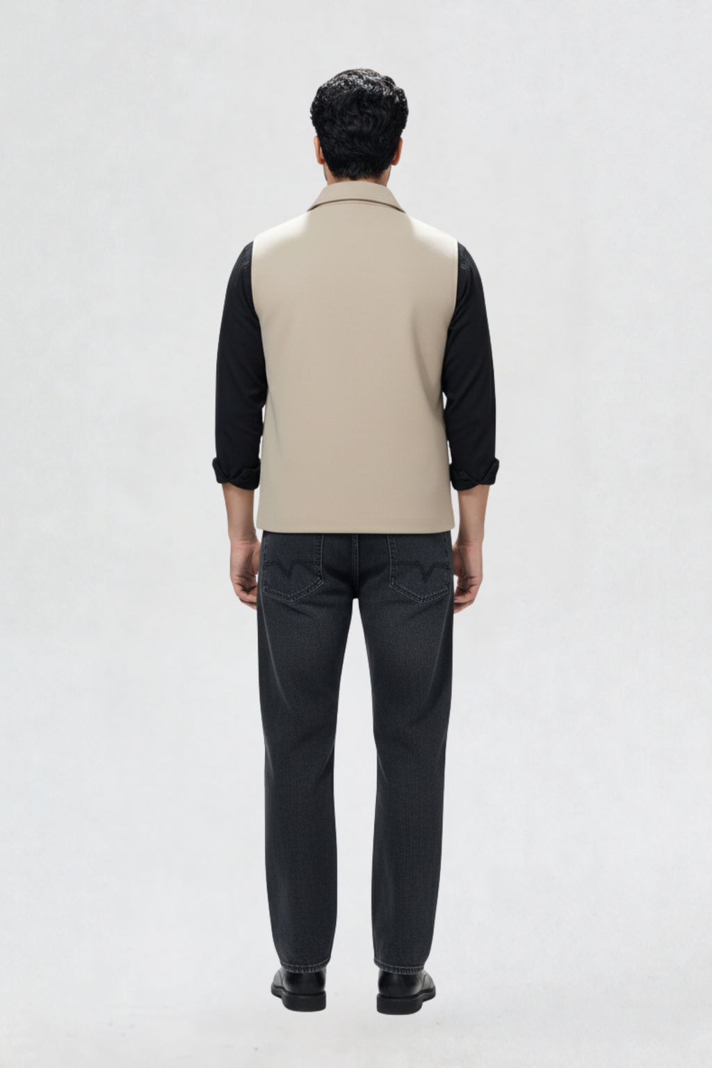 TWEED VEST JACKET OFF-WHITE