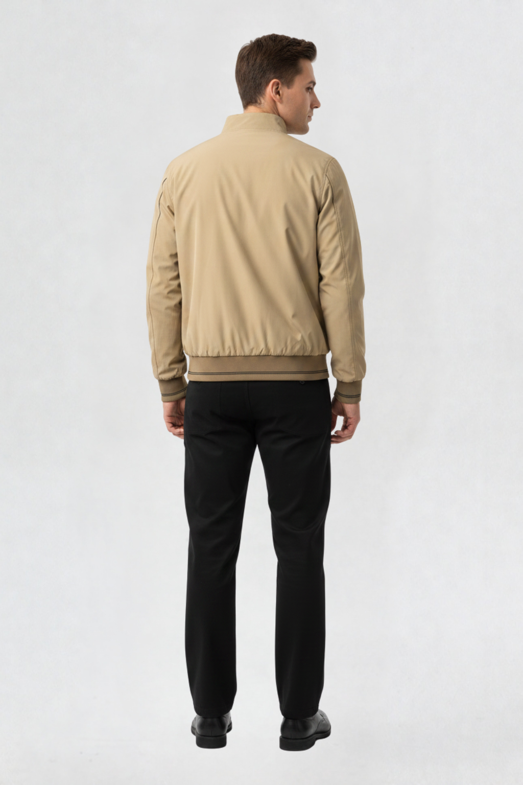 MENS REVERSIBLE WINDBREAKER JACKET | BEIGE-BLACK