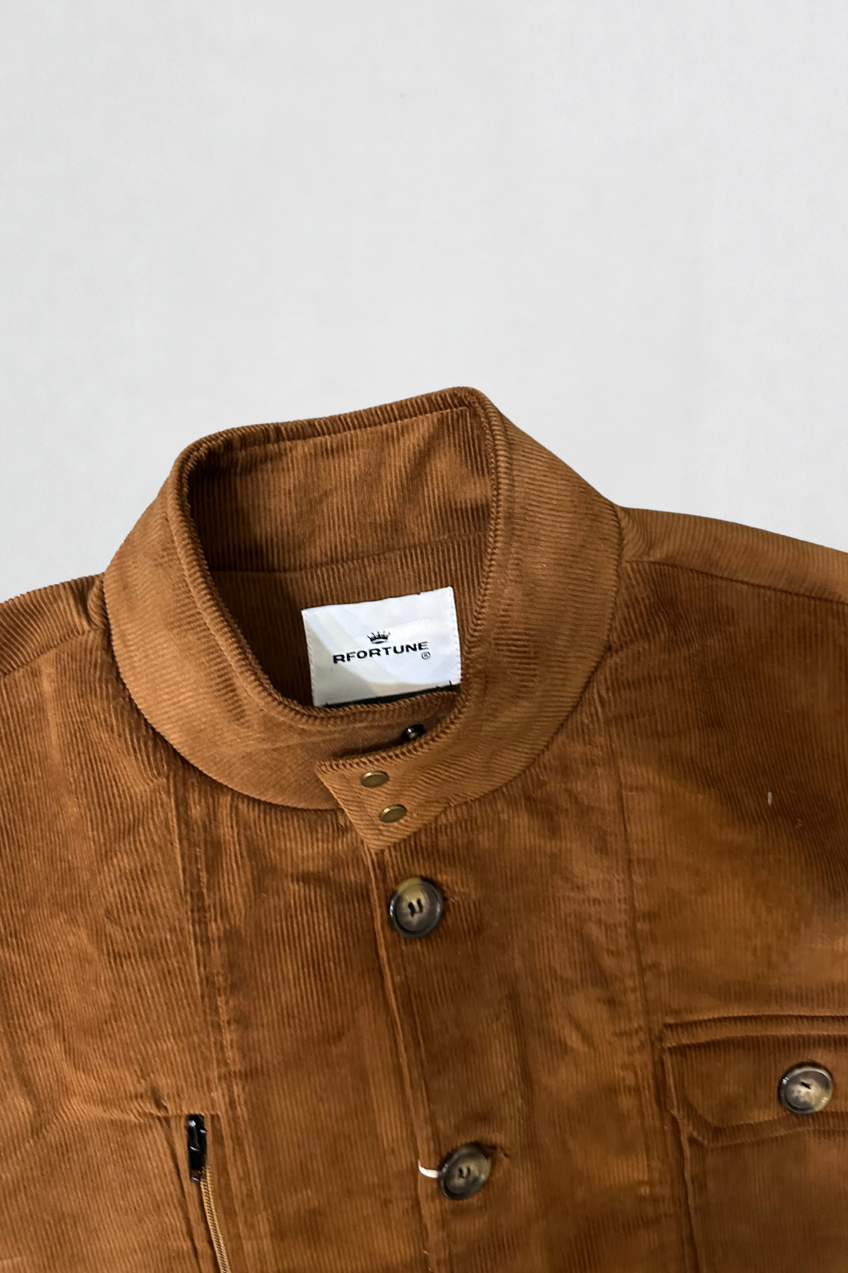 CORDUROY VEST JACKET TAN