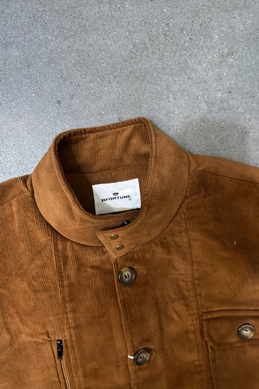 CORDUROY VEST JACKET TAN