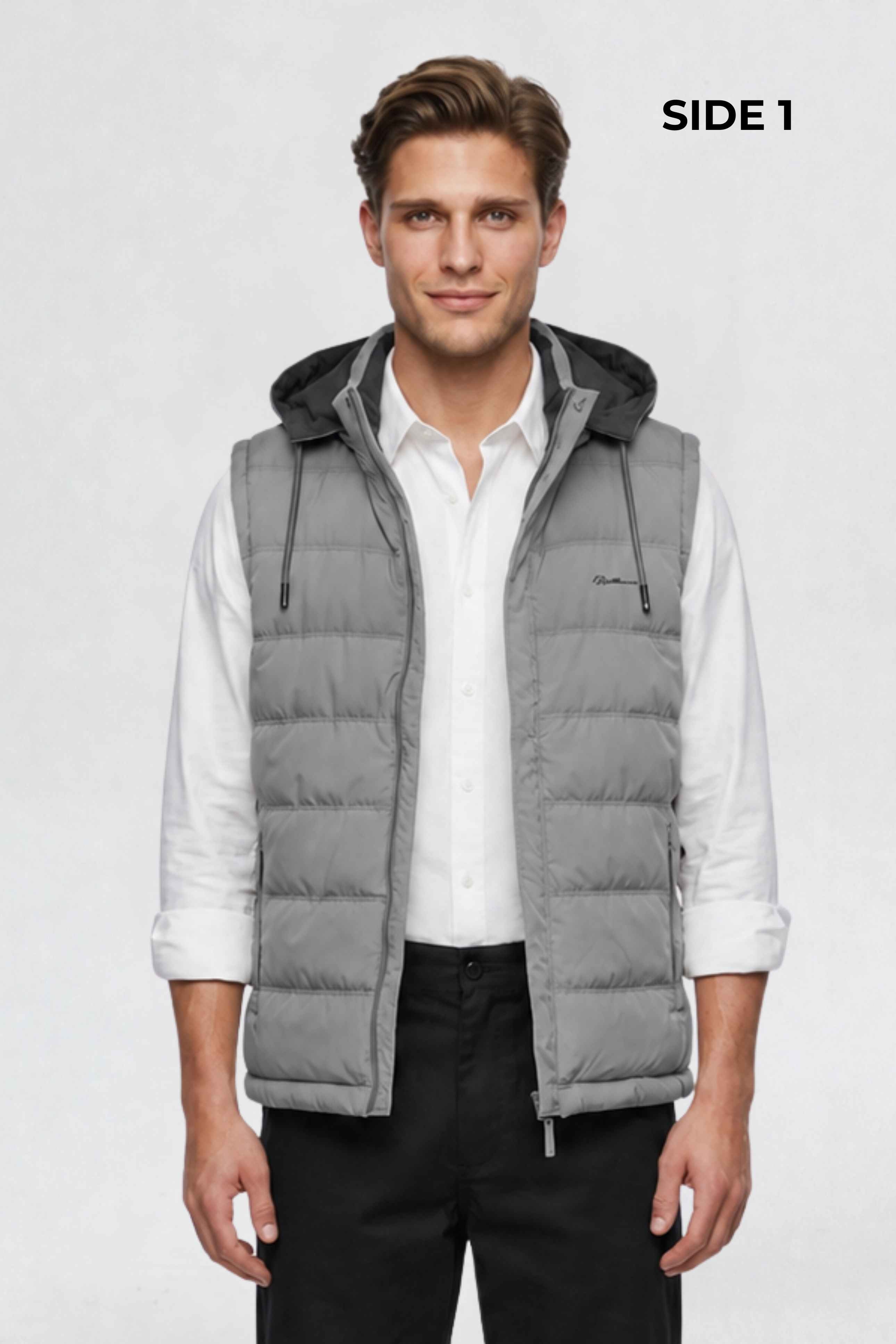 MENS REVERISBLE VEST JACKET - GREY