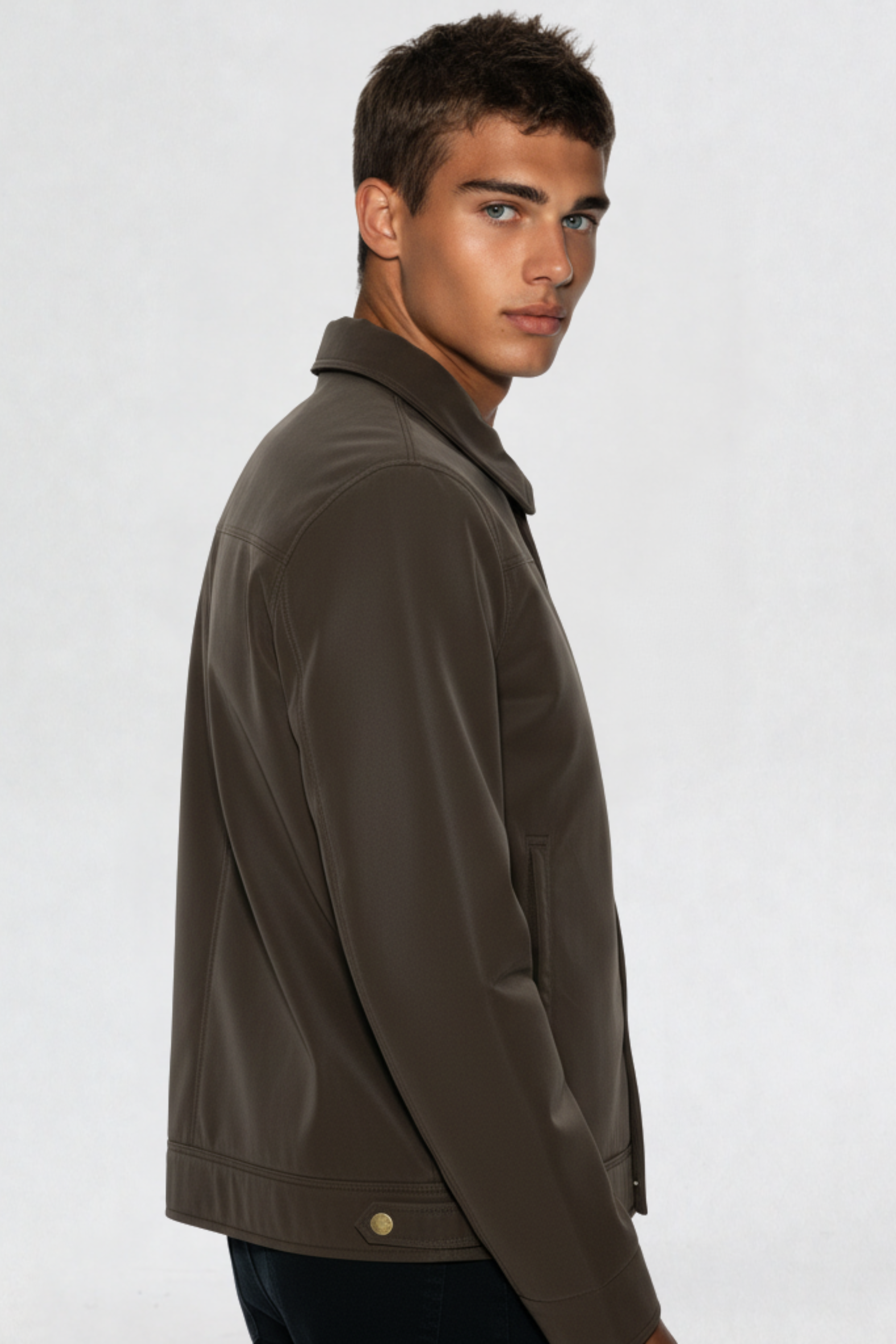 PU LEATHER JACKET COFFEE