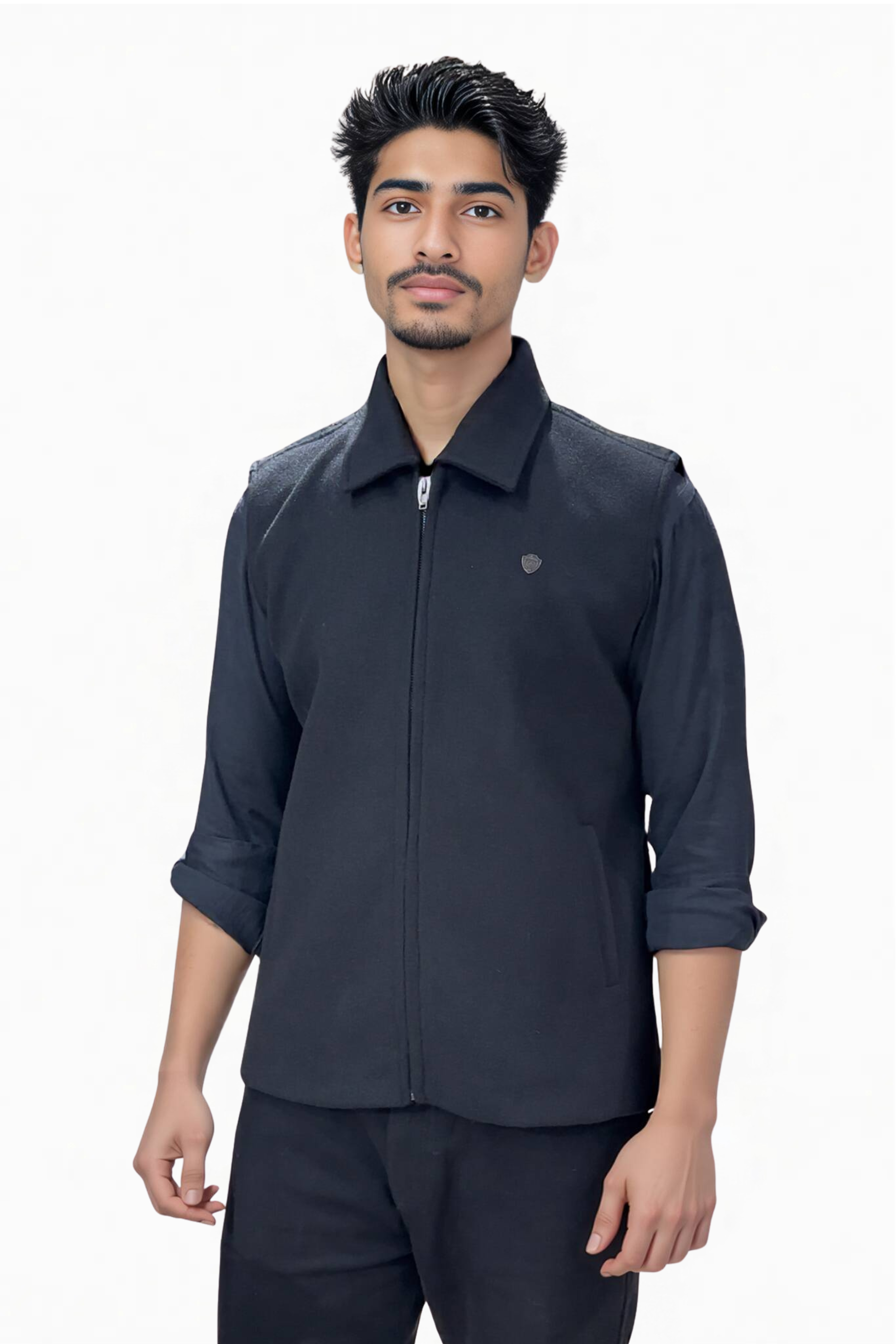 TWEED VEST JACKET BLACK