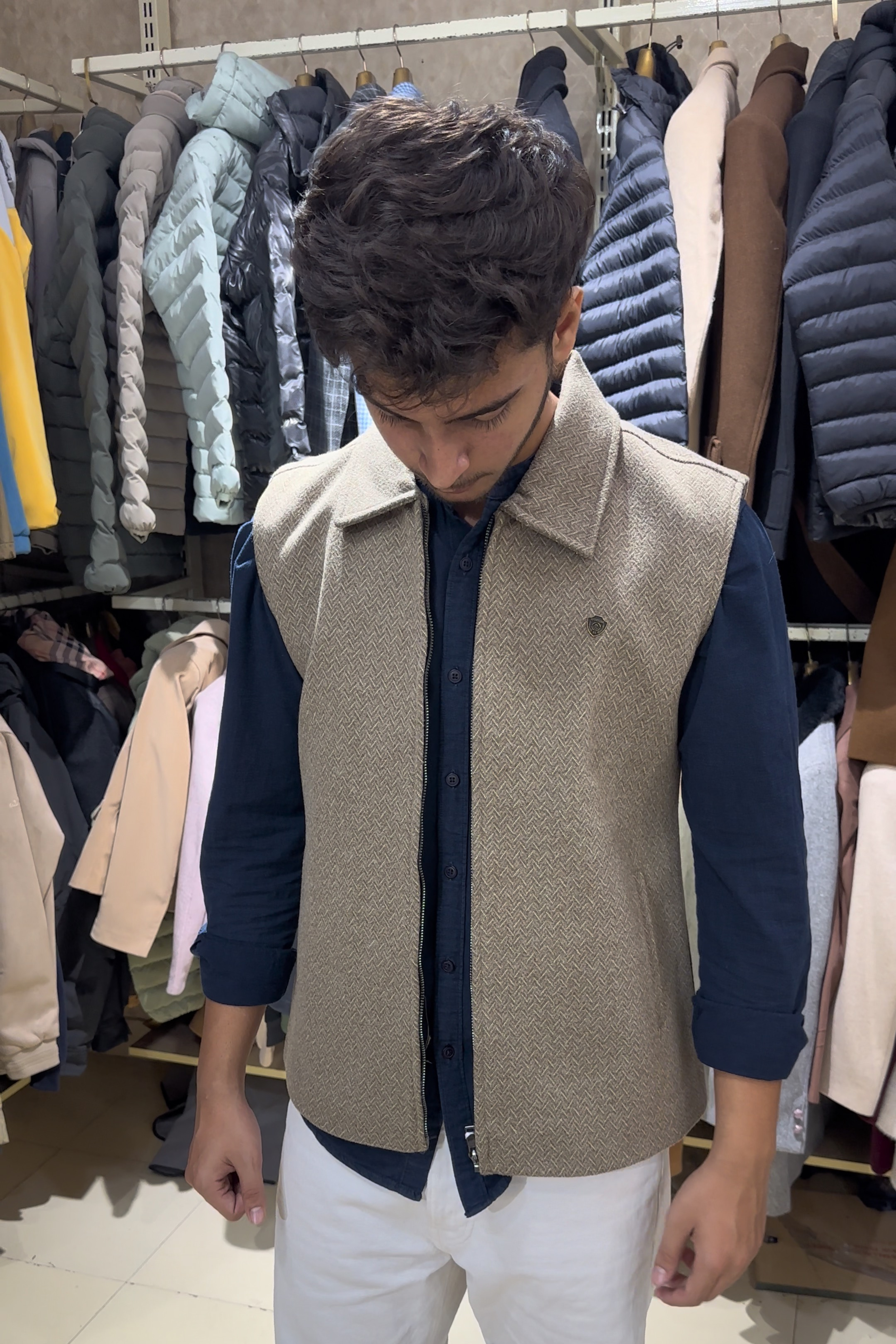 JACQUARD VEST JACKET MOUSE