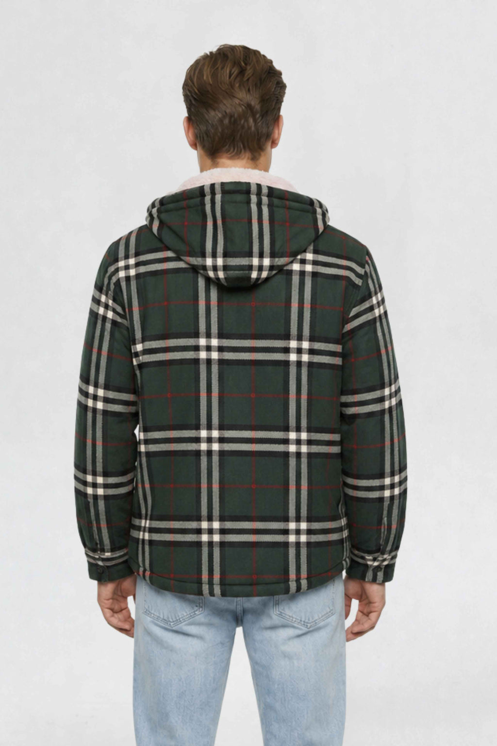 MENS COTTON FLANNEL SHACKET | GREEN PLAID