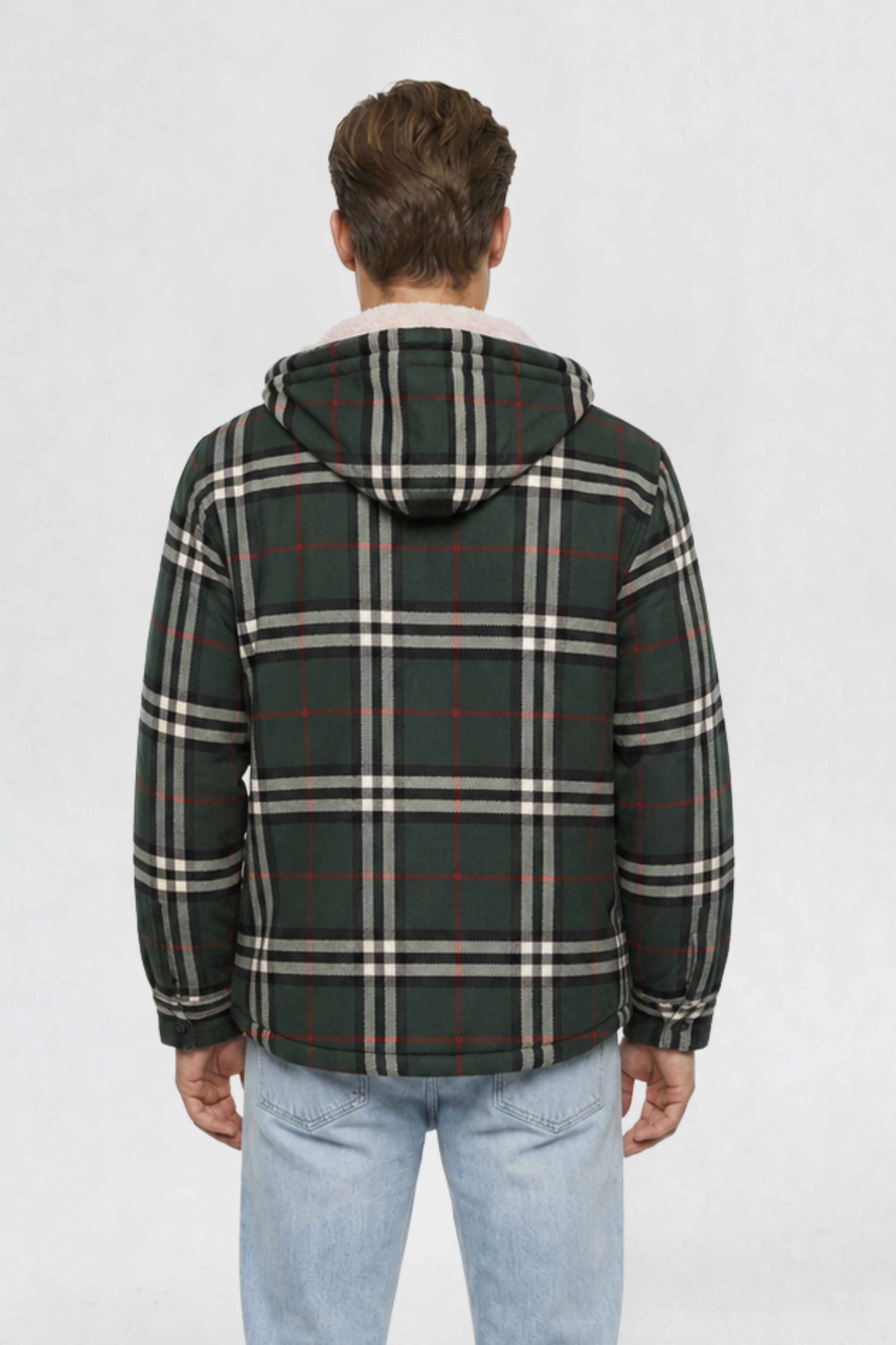 MENS COTTON FLANNEL SHACKET | GREEN PLAID