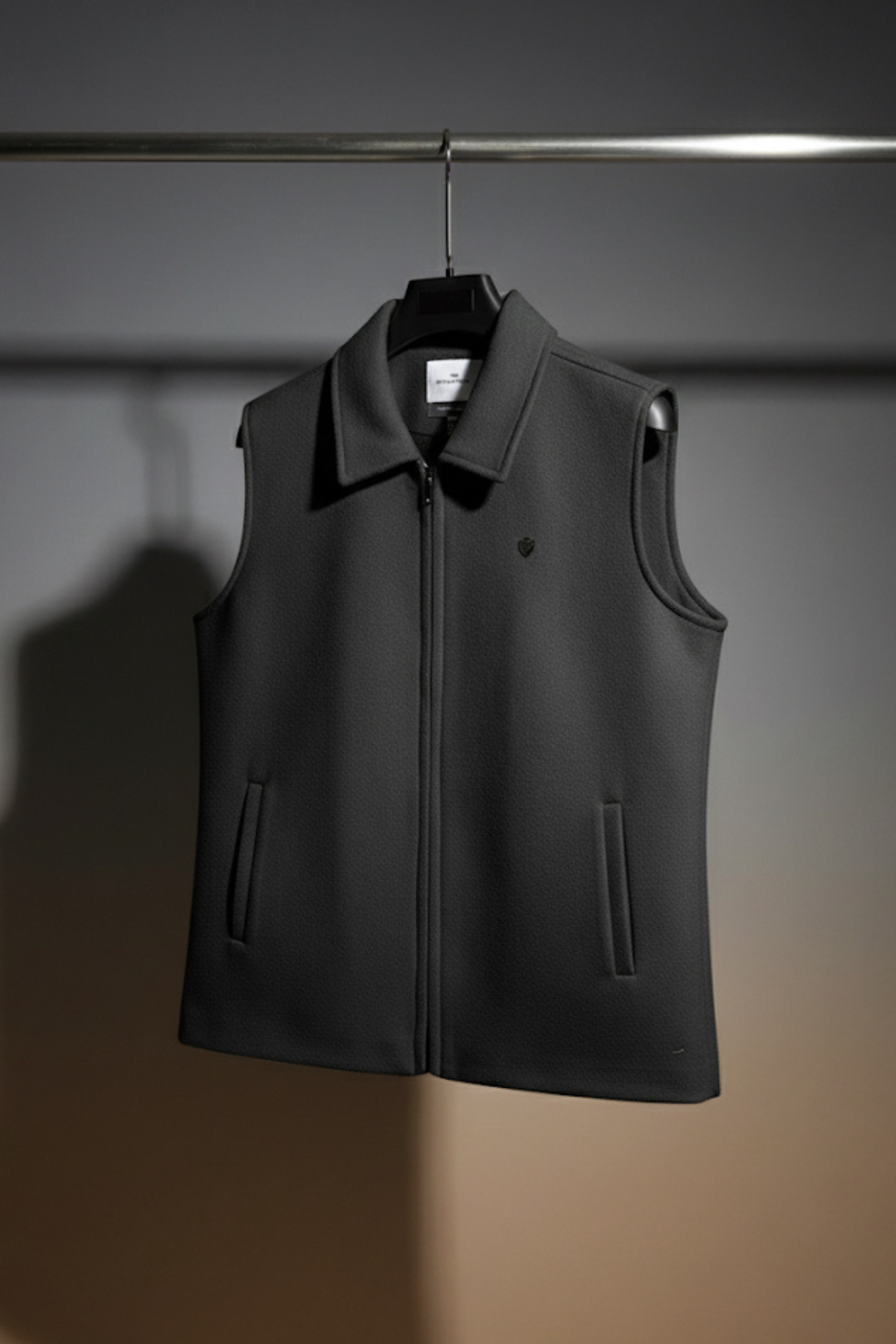 TWEED VEST JACKET BLACK