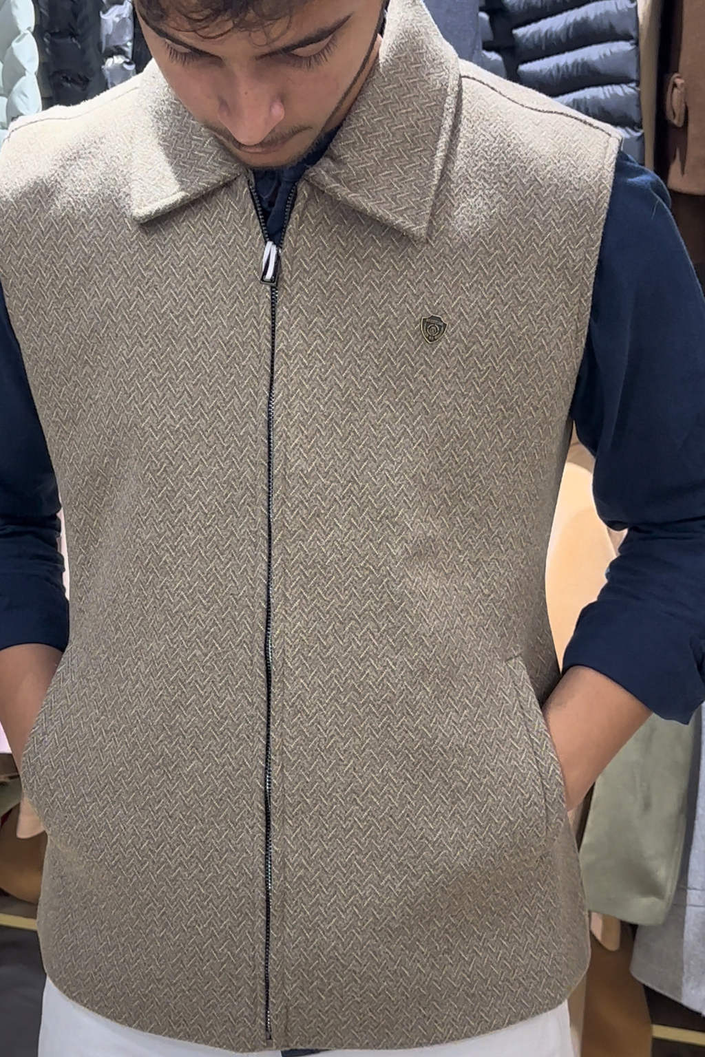 JACQUARD VEST JACKET MOUSE