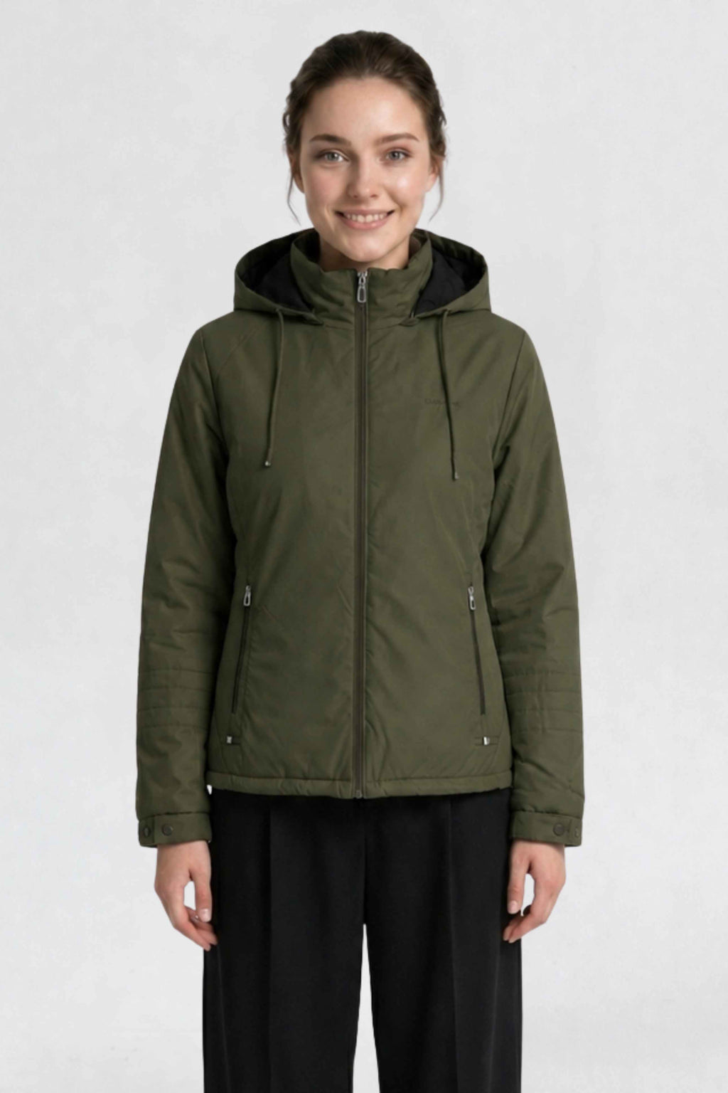 WOMENS PU REVERSIBLE JACKET | OLIVE GREEN