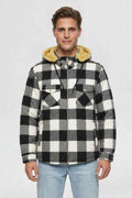 MENS COTTON FLANNEL SHACKET | WHITE PLAID