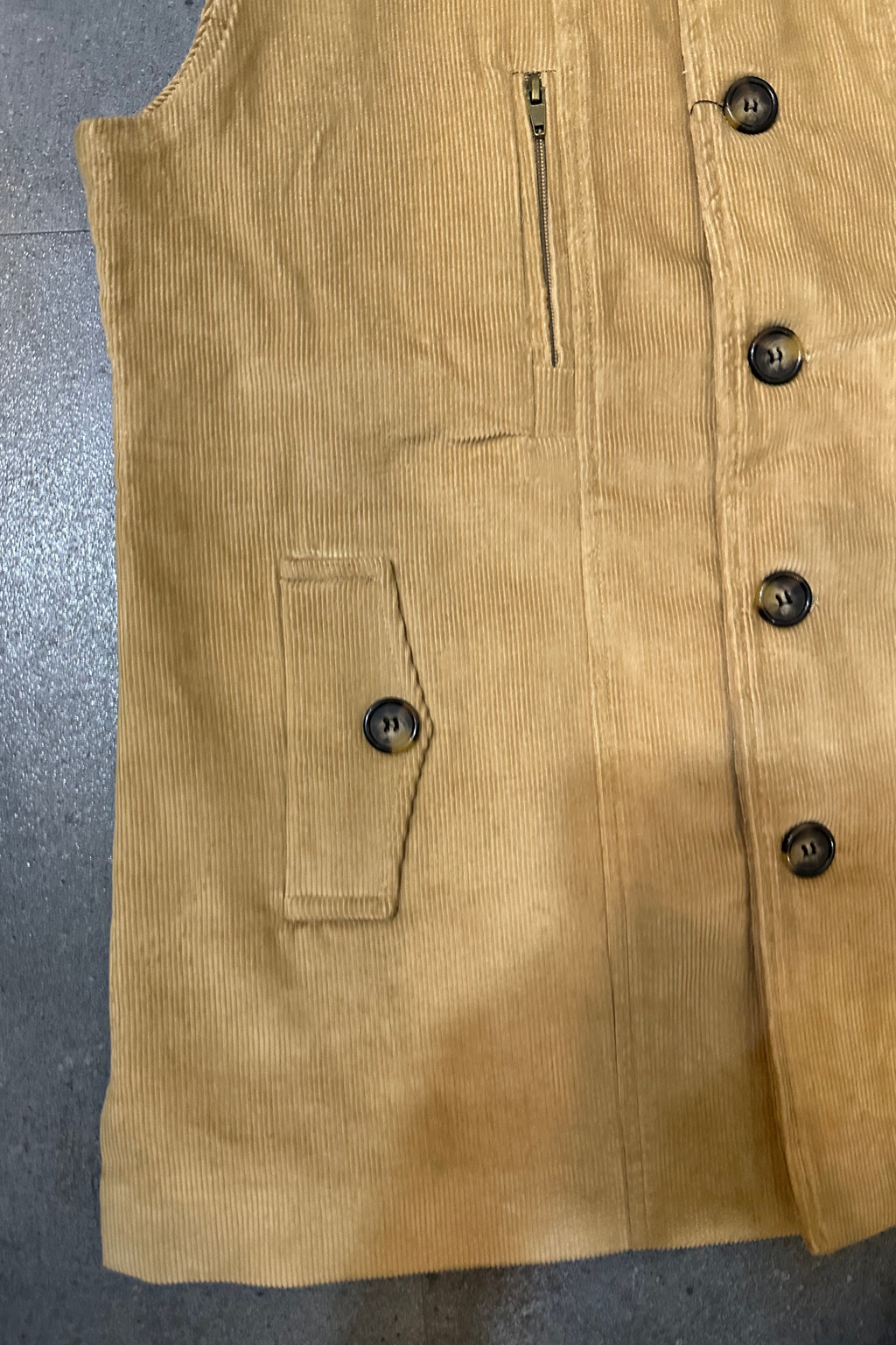 CORDUROY VEST JACKET CAMEL