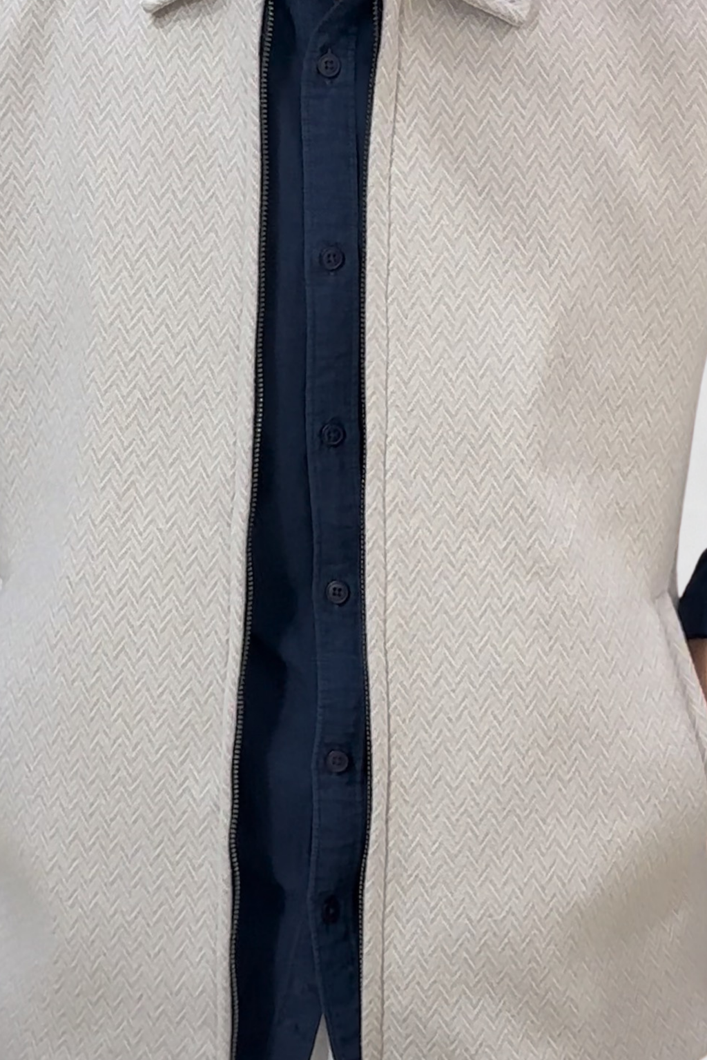 JACQUARD VEST JACKET OFF-WHITE