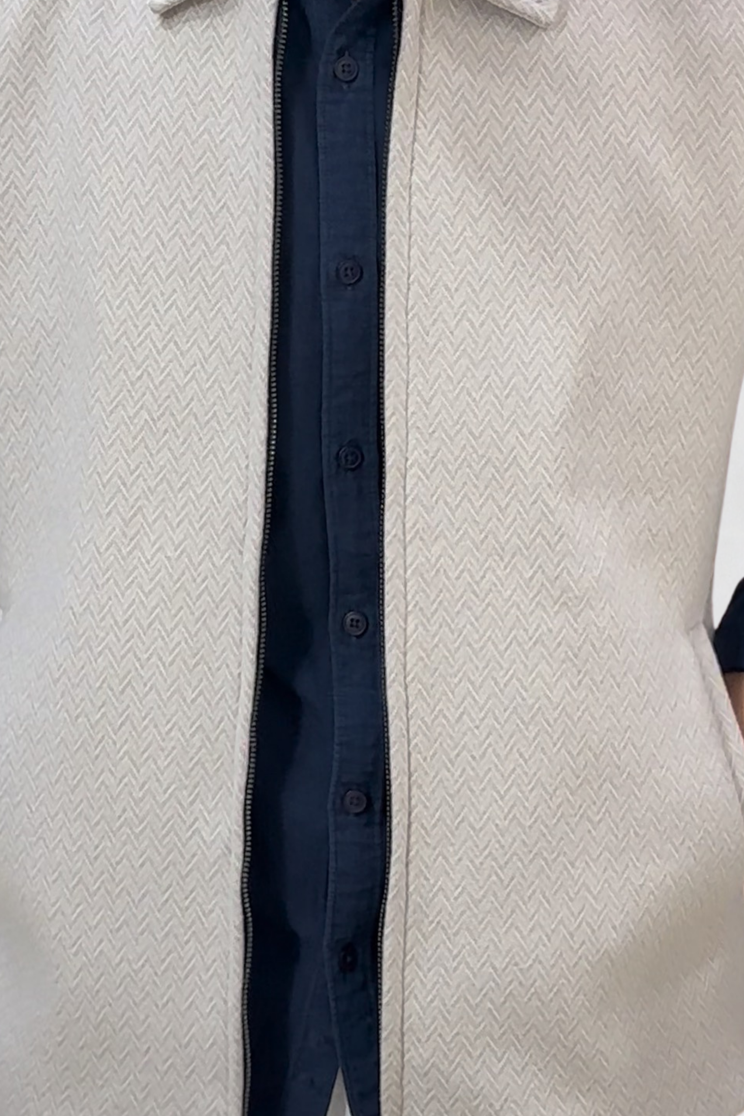 JACQUARD VEST JACKET OFF-WHITE