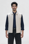 JACQUARD VEST JACKET OFF-WHITE
