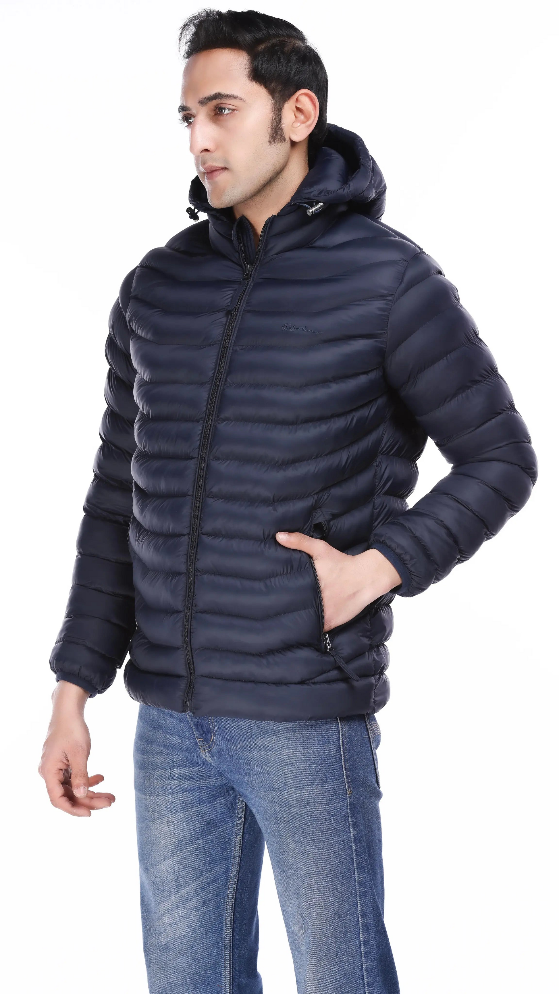 mens lightweight nylon navyblue puffer jacket - RFORTUNE . Detachable Cap . Down jacket.  jackets.  Men . mens jackets . black puffer jacket mens . mens Puffer Jacket . mens winter clothing . rfortune jackets. puffer Jacket . red tape puffer jacket .