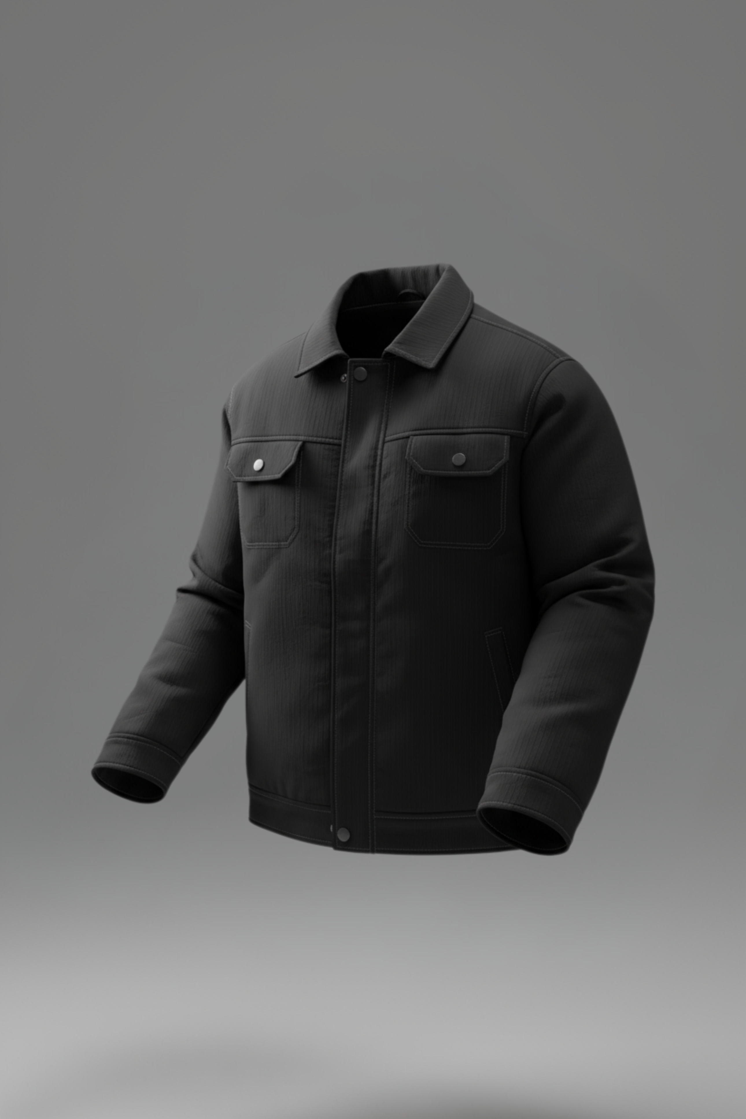 Black jacket on a gray background