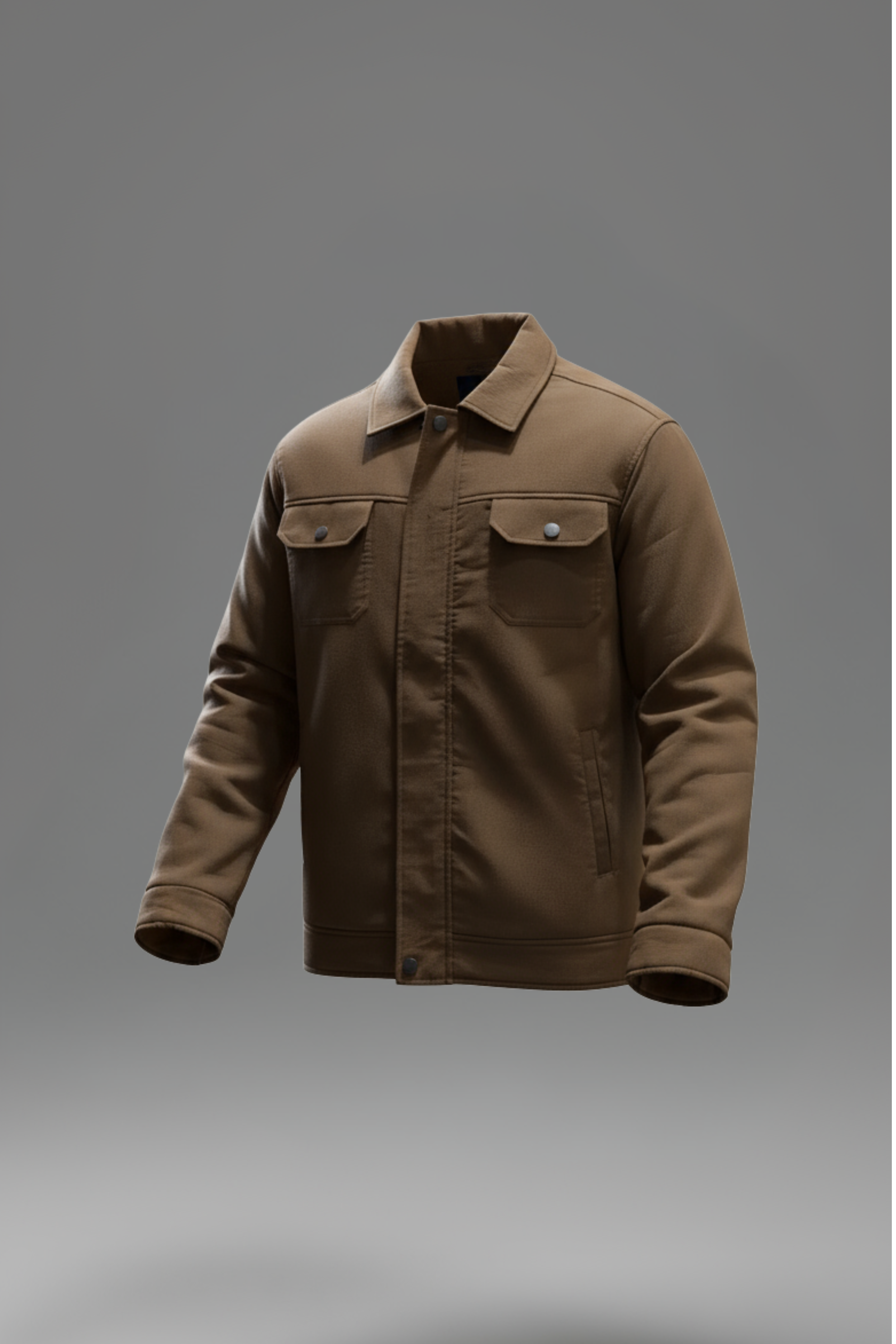 Brown jacket on a gray background