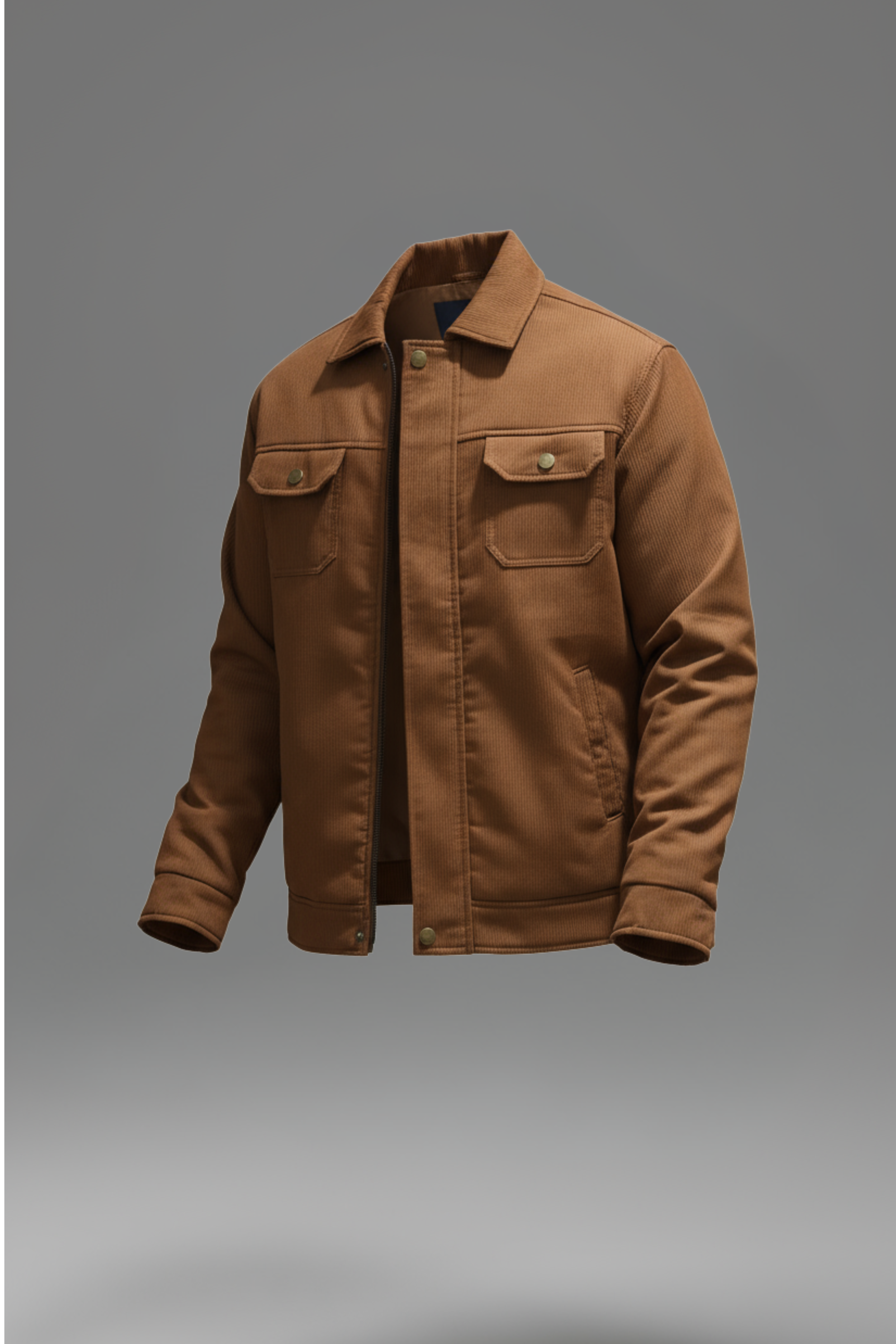 Brown jacket on a gray background